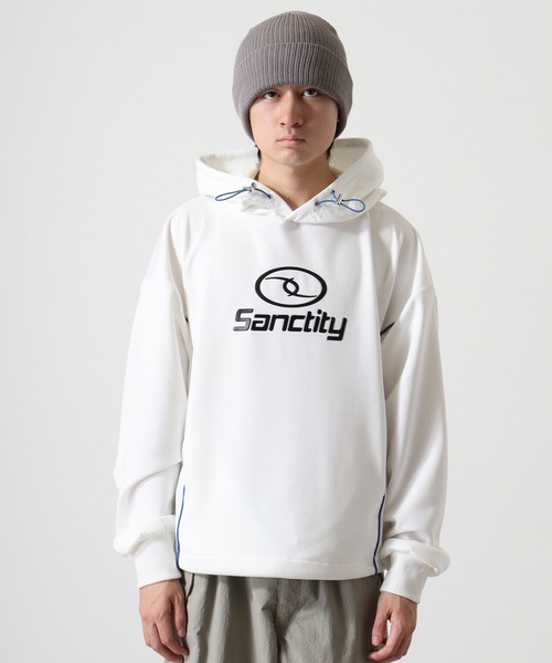 Jungle Storm(ジャングルストーム)の「Piping metal PT pullover hoodie / パイピングメタルPTプルオーバーパーカー フーディー unisex(パーカー・メンズ・ブラック/オフホワイト・M/L)」の7枚目の写真