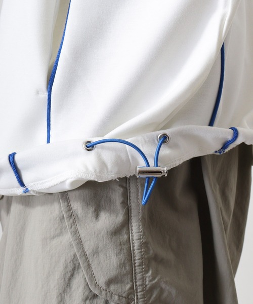 Jungle Storm(ジャングルストーム)の「Piping metal PT pullover hoodie / パイピングメタルPTプルオーバーパーカー フーディー unisex(パーカー・メンズ・ブラック/オフホワイト・M/L)」の14枚目の写真