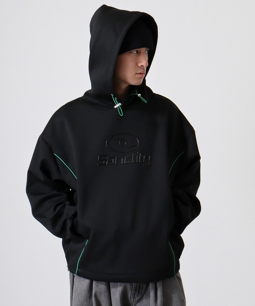 Jungle Storm(ジャングルストーム)の「Piping metal PT pullover hoodie / パイピングメタルPTプルオーバーパーカー フーディー unisex(パーカー・メンズ・ブラック/オフホワイト・M/L)」の16枚目の写真