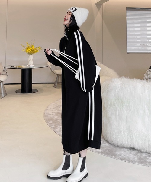 STYLEBLOCK(スタイルブロック)の「サイドラインハーフジップワンピース(ワンピース・レディース・ブラック・2XL/M)」の5枚目の写真