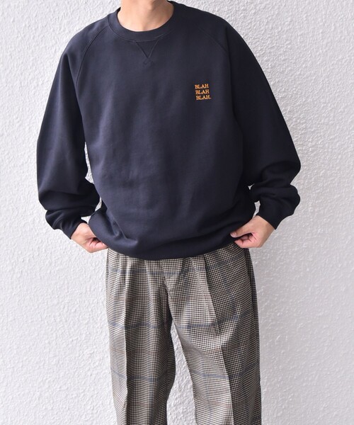 SHIPS any（シップス エニィ）の「SHIPS any: BLAH BLAH BLAH. ワンポイント 刺繍 ラグラン ルーズ スウェット◇（スウェット・メンズ・ブラック/ネイビー/グレー・MEDIUM/LARGE/X-LARGE）」の18枚目の写真