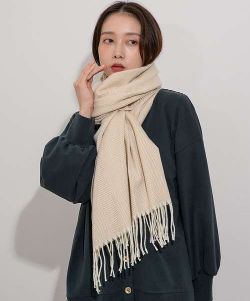 KATHARINE ROSS（キャサリンロス）の「【KATHARINE ROSS】ヘリンボーンストール（ストール/ショール・レディース・グレー/ベージュ/ピンク/グリーン・MEDIUM）」の6枚目の写真