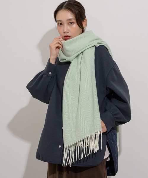 KATHARINE ROSS（キャサリンロス）の「【KATHARINE ROSS】ヘリンボーンストール（ストール/ショール・レディース・グレー/ベージュ/ピンク/グリーン・MEDIUM）」の10枚目の写真