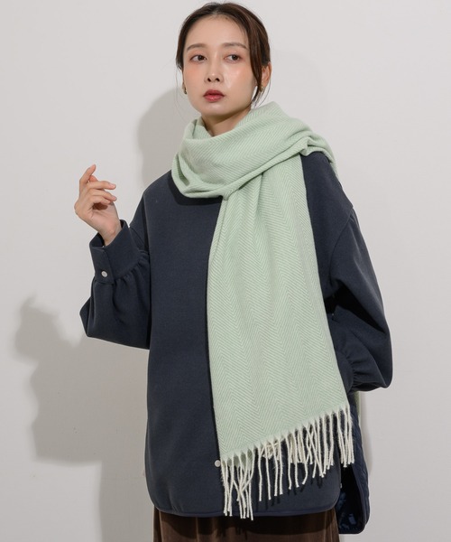 KATHARINE ROSS（キャサリンロス）の「【KATHARINE ROSS】ヘリンボーンストール（ストール/ショール・レディース・グレー/ベージュ/ピンク/グリーン・MEDIUM）」の11枚目の写真