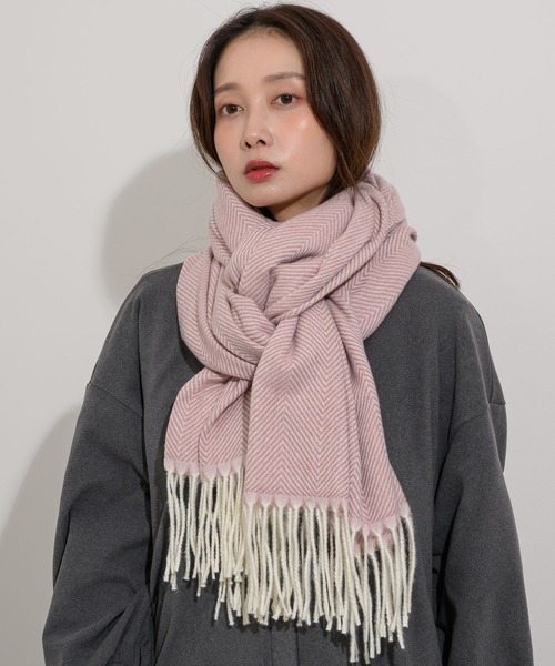 KATHARINE ROSS（キャサリンロス）の「【KATHARINE ROSS】ヘリンボーンストール（ストール/ショール・レディース・グレー/ベージュ/ピンク/グリーン・MEDIUM）」の14枚目の写真