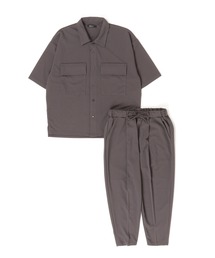 ARCHIVER（アーカイバ）の「【Bling leads】セットアップ商品＊梨地オープンカラーシャツ＆イージーテーパードパンツ（セットアップ）」