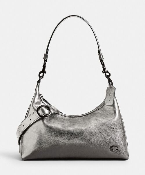 COACH コーチ メタリックグレー ショルダーバッグ Y2K グランジ 古着