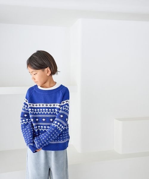 LOWRYS FARM(ローリーズファーム)の「5GJQニットLS 247414(ニット/セーター・キッズ・オフホワイト/ブルー・110cm/120cm/130cm/140cm/150cm)」の12枚目の写真