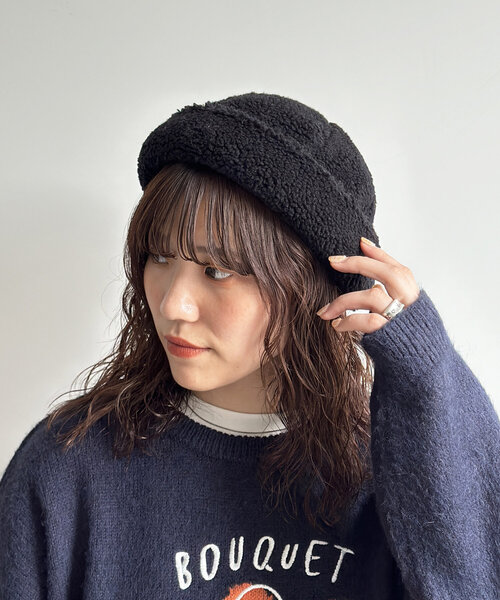 CPCM(シーピーシーエム)の「ボアロールキャップ(キャップ・メンズ・ブラック/ベージュ・FREE)」の2枚目の写真