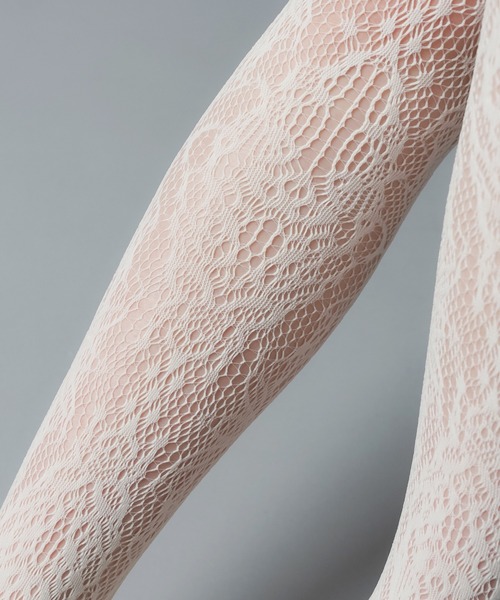 SPINNS(スピンズ)の「ガーター カラーレースタイツ(タイツ/ストッキング・レディース・ボルドー/ホワイト/ブラック・ONESIZE)」の14枚目の写真