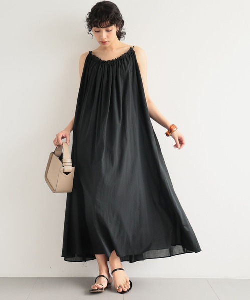 バンヤードストームブラックコットンフレアワンピースインナー付き