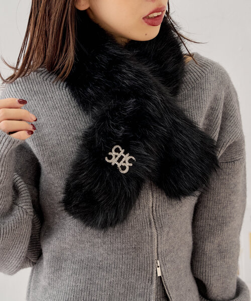 Chico（チコ）の「ブローチ付きティペット（マフラー・レディース・アイボリー/ブラウン/ブラック・FREE）」の12枚目の写真