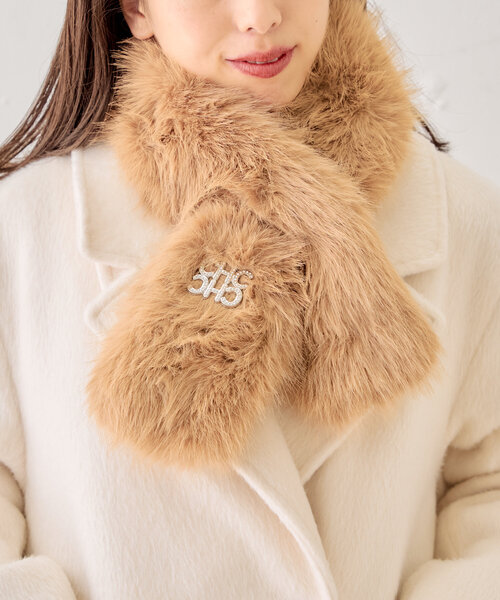 Chico（チコ）の「ブローチ付きティペット（マフラー・レディース・アイボリー/ブラウン/ブラック・FREE）」の17枚目の写真