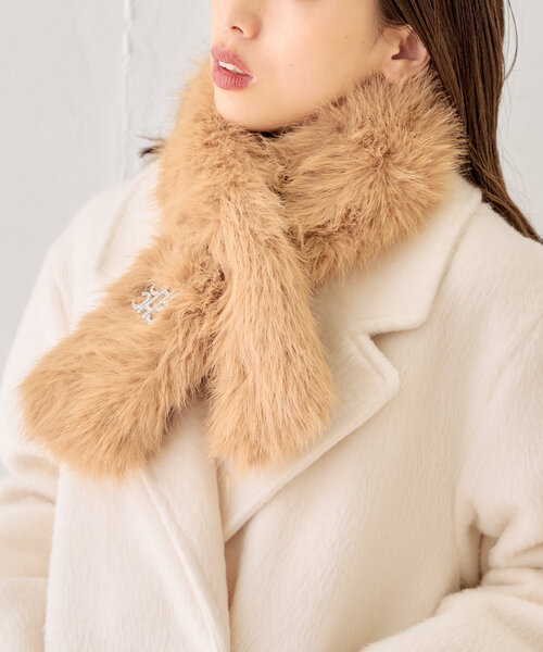 Chico（チコ）の「ブローチ付きティペット（マフラー・レディース・アイボリー/ブラウン/ブラック・FREE）」の19枚目の写真