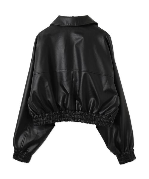 セール】WEGO/【25年春夏新作】フェイクレザーショートブルゾン
