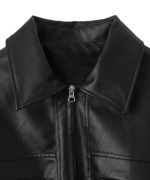 セール】WEGO/【25年春夏新作】フェイクレザーショートブルゾン