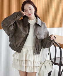 WEGO | WEGO/【24年秋冬新作】フェイクレザーショートブルゾン(ブルゾン)