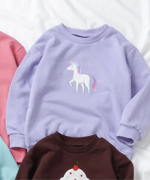 apres les cours（アプレレクール）の「【リンク】8柄バラエティモチーフトレーナー（スウェット・キッズ・ピンク/ブラウン/アイボリー/イエロー/ミント/ラベンダー/その他2/ベージュ・90/100/110/120/80/130/140）」の5枚目の写真