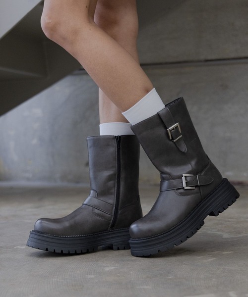 PAGEBOY（ページボーイ）の「アソートエンジニアブーツ（ブーツ・レディース・ブラック/グレー・LARGE/MEDIUM）」の14枚目の写真