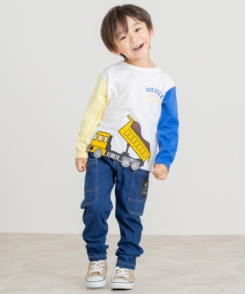 DILASH（ディラッシュ）の「カットソーデニムパンツ（デニムパンツ・キッズ・サックスブルー/ブルー・90/100/140/130/120/110）」の2枚目の写真