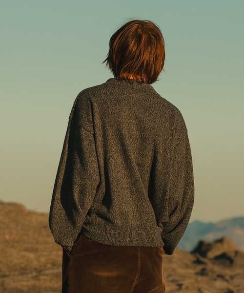 WETTEMPT(ウィテンプト)の「MERANGE KNIT POLO / メランジニットポロ(ニット/セーター・メンズ・ブルー/チャコール・SMALL/LARGE/MEDIUM)」の6枚目の写真