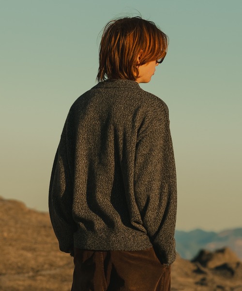 WETTEMPT(ウィテンプト)の「MERANGE KNIT POLO / メランジニットポロ(ニット/セーター・メンズ・ブルー/チャコール・SMALL/LARGE/MEDIUM)」の7枚目の写真