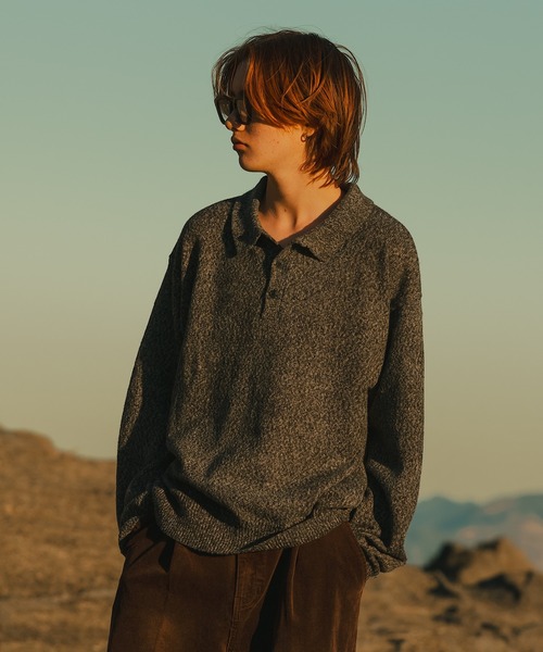 WETTEMPT(ウィテンプト)の「MERANGE KNIT POLO / メランジニットポロ(ニット/セーター・メンズ・ブルー/チャコール・SMALL/LARGE/MEDIUM)」の4枚目の写真