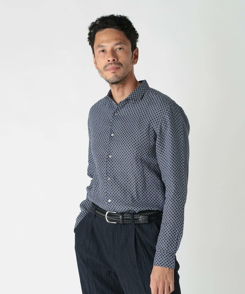 MEN'S BIGI(メンズビギ)の「【CANCLINI/カンクリーニ】プリントショートポイントシャツ(シャツ/ブラウス・メンズ・ブルー/ホワイト/ネイビー・01/02/03/04)」の2枚目の写真