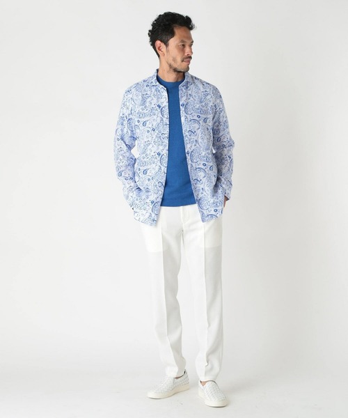 MEN'S BIGI(メンズビギ)の「【CANCLINI/カンクリーニ】プリントショートポイントシャツ(シャツ/ブラウス・メンズ・ブルー/ホワイト/ネイビー・01/02/03/04)」の5枚目の写真
