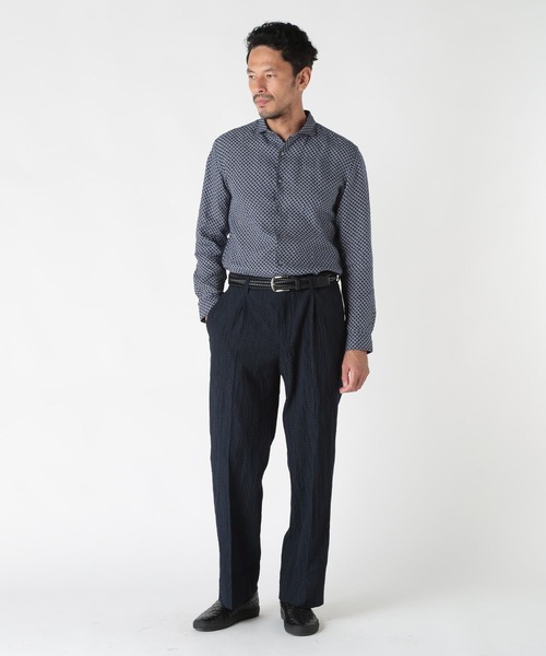 MEN'S BIGI(メンズビギ)の「【CANCLINI/カンクリーニ】プリントショートポイントシャツ(シャツ/ブラウス・メンズ・ブルー/ホワイト/ネイビー・01/02/03/04)」の7枚目の写真