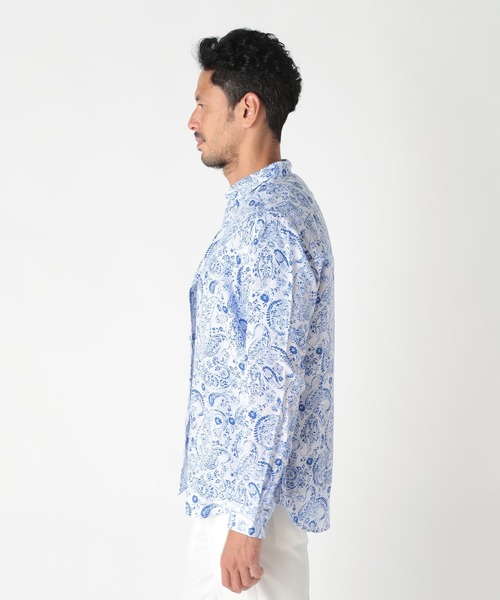 MEN'S BIGI(メンズビギ)の「【CANCLINI/カンクリーニ】プリントショートポイントシャツ(シャツ/ブラウス・メンズ・ブルー/ホワイト/ネイビー・01/02/03/04)」の8枚目の写真