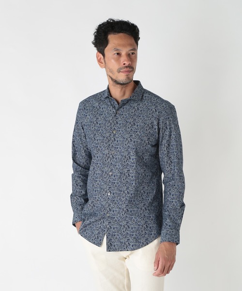 MEN'S BIGI(メンズビギ)の「【CANCLINI/カンクリーニ】プリントショートポイントシャツ(シャツ/ブラウス・メンズ・ブルー/ホワイト/ネイビー・01/02/03/04)」の4枚目の写真