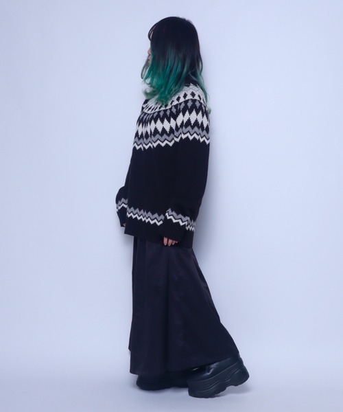 Bling Leads(ブリングリーズ)の「Z)【BLINGLEADS】124805 5GG フェアアイル柄クルーネック ニットセーター(ニット/セーター・メンズ・ベージュ/ブラック/グレー系その他・MEDIUM/LARGE)」の5枚目の写真