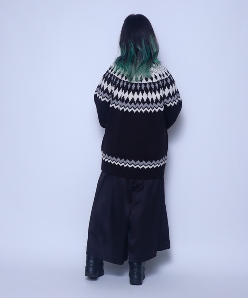 Bling Leads(ブリングリーズ)の「Z)【BLINGLEADS】124805 5GG フェアアイル柄クルーネック ニットセーター(ニット/セーター・メンズ・ベージュ/ブラック/グレー系その他・MEDIUM/LARGE)」の7枚目の写真