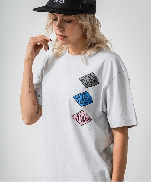 OFFSHORE(オフショア)の「OS DIAMOND TEE/ダイヤモンド柄ティ(Tシャツ/カットソー・メンズ・グレー/ブラック・M/L/XL/S)」の2枚目の写真