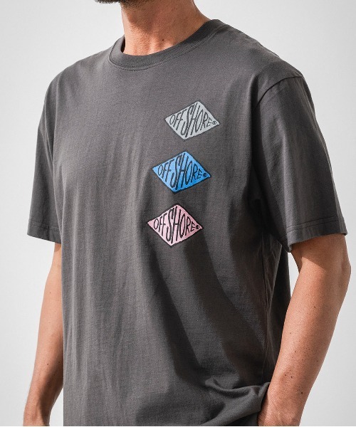 OFFSHORE(オフショア)の「OS DIAMOND TEE/ダイヤモンド柄ティ(Tシャツ/カットソー・メンズ・グレー/ブラック・M/L/XL/S)」の9枚目の写真