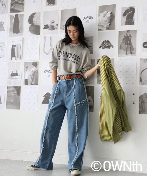 OWNth(オンス)の「フリンジデニムパンツ(その他パンツ・レディース・ライトブルー/インディゴブルー・LARGE/MEDIUM)」の4枚目の写真