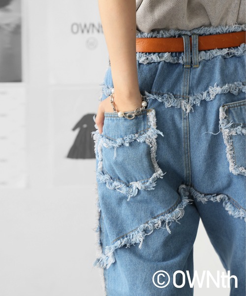 OWNth(オンス)の「フリンジデニムパンツ(その他パンツ・レディース・ライトブルー/インディゴブルー・LARGE/MEDIUM)」の6枚目の写真