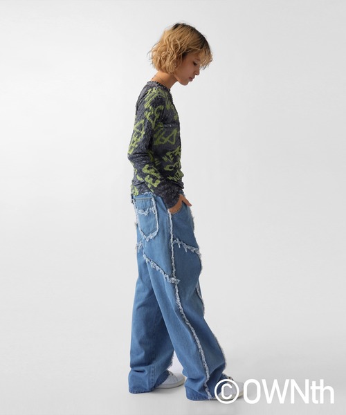 OWNth(オンス)の「フリンジデニムパンツ(その他パンツ・レディース・ライトブルー/インディゴブルー・LARGE/MEDIUM)」の13枚目の写真