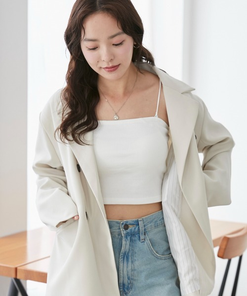 WEGO(ウィゴー)の「WEGO/オーバーサイズダブルジャケット(テーラードジャケット・レディース・ブラック/アイボリー・LARGE/MEDIUM/SMALL)」の20枚目の写真