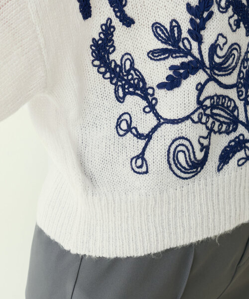 セール】【WEB限定】天竺刺繍ニット（ニット/セーター
