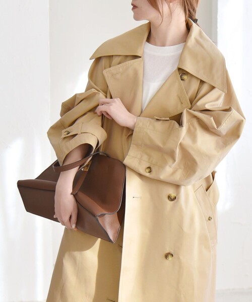 SHIPS for women (quaranciel)ステンカラーコート セール】quaranciel:〈手洗い可能〉シャンブレー オーバー ステン