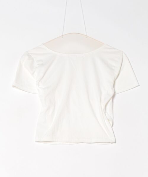 Asterellivi(アステレリビ)の「Vネックヘソ出しTシャツ肩だしショート丈(Tシャツ/カットソー・レディース・ホワイト/ブラック・M/L)」の9枚目の写真