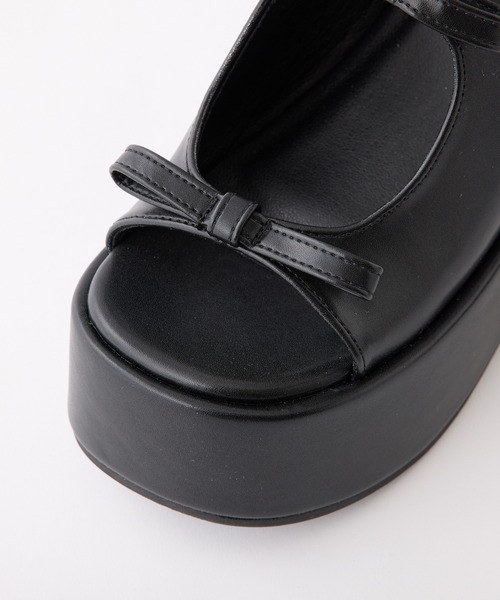 one after another NICE CLAUP（ワンアフターアナザーナイスクラップ）の「厚底リボンサンダル（サンダル・レディース・ピンク/アイボリー/ブラック・S/M/L）」の7枚目の写真