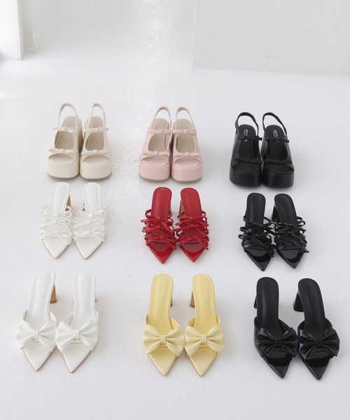 one after another NICE CLAUP（ワンアフターアナザーナイスクラップ）の「厚底リボンサンダル（サンダル・レディース・ピンク/アイボリー/ブラック・S/M/L）」の20枚目の写真