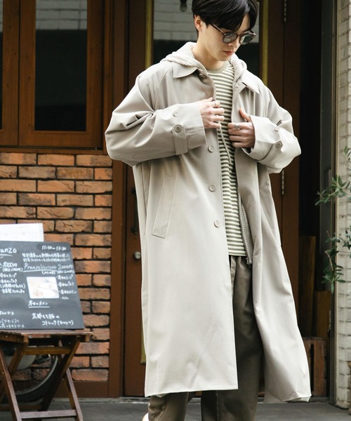 SENSE OF PLACE by URBAN RESEARCH（センスオブプレイスバイアーバンリサーチ）の「『ユニセックス』バルマカーンロングコート（ステンカラーコート・メンズ・ベージュ/ネイビー/ブラック系その他・MEDIUM/LARGE）」の6枚目の写真