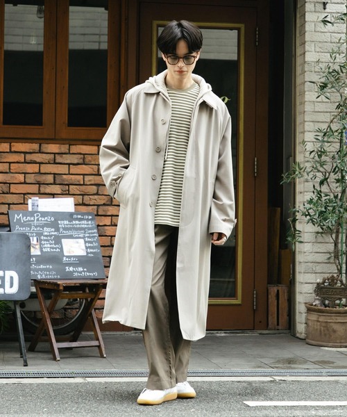 SENSE OF PLACE by URBAN RESEARCH（センスオブプレイスバイアーバンリサーチ）の「『ユニセックス』バルマカーンロングコート（ステンカラーコート・メンズ・ベージュ/ネイビー/ブラック系その他・MEDIUM/LARGE）」の10枚目の写真