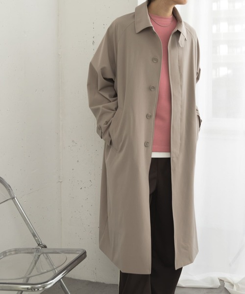SENSE OF PLACE by URBAN RESEARCH（センスオブプレイスバイアーバンリサーチ）の「『ユニセックス』バルマカーンロングコート（ステンカラーコート・メンズ・ベージュ/ネイビー/ブラック系その他・MEDIUM/LARGE）」の21枚目の写真