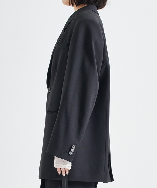 STUDIOUS(ステュディオス)の「【STUDIOUS/ステュディオス】Leather Belted Tailored Jacket/レザーベルテッドテイラードジャケット(テーラードジャケット・レディース・ブラック/ベージュ・1/2)」の22枚目の写真