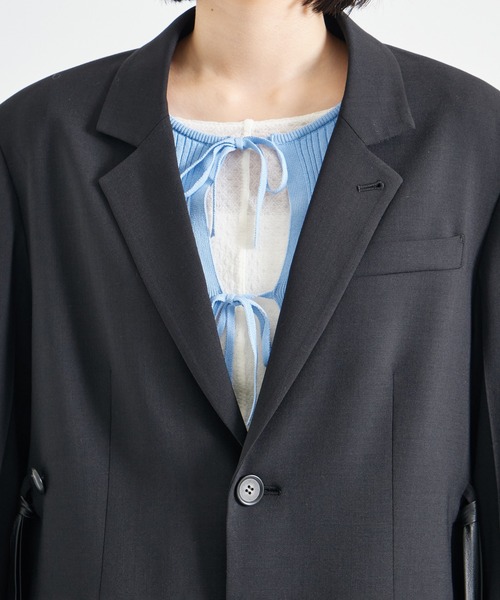 STUDIOUS(ステュディオス)の「【STUDIOUS/ステュディオス】Leather Belted Tailored Jacket/レザーベルテッドテイラードジャケット(テーラードジャケット・レディース・ブラック/ベージュ・1/2)」の19枚目の写真